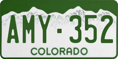 CO license plate AMY352