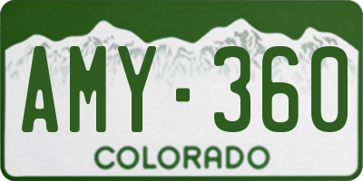 CO license plate AMY360