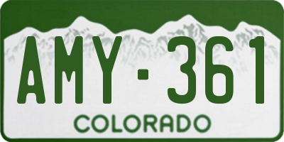 CO license plate AMY361