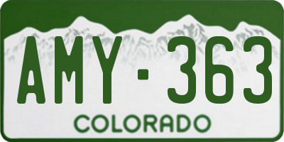 CO license plate AMY363
