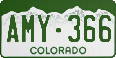 CO license plate AMY366