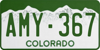 CO license plate AMY367