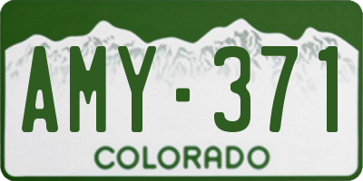 CO license plate AMY371