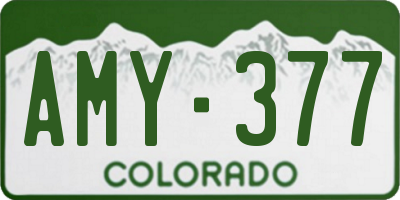 CO license plate AMY377