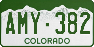 CO license plate AMY382