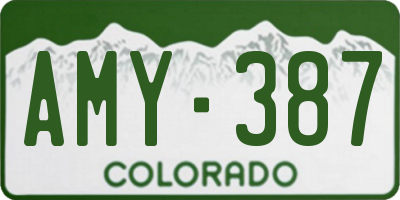 CO license plate AMY387