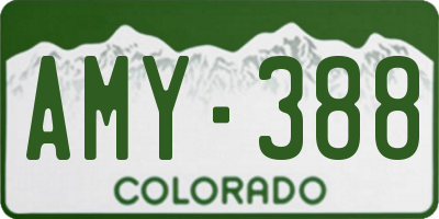CO license plate AMY388