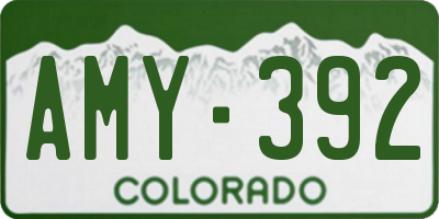 CO license plate AMY392