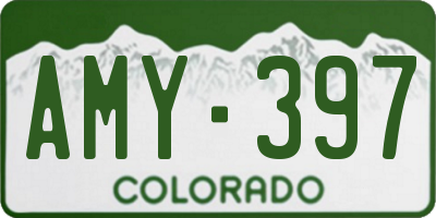 CO license plate AMY397