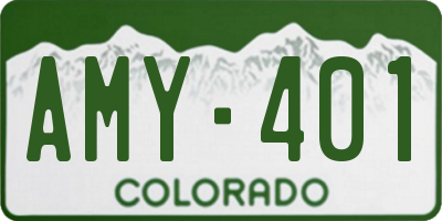 CO license plate AMY401