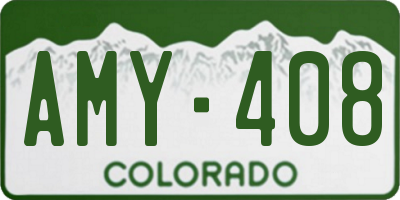 CO license plate AMY408