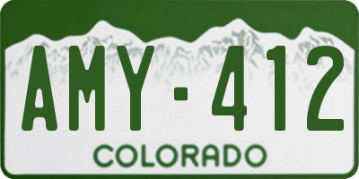 CO license plate AMY412