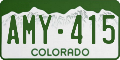 CO license plate AMY415