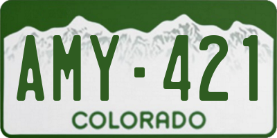 CO license plate AMY421