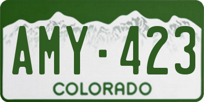 CO license plate AMY423