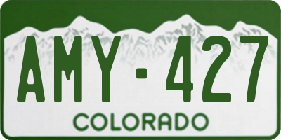 CO license plate AMY427