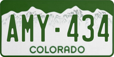 CO license plate AMY434