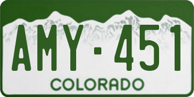 CO license plate AMY451