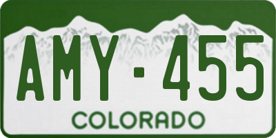 CO license plate AMY455