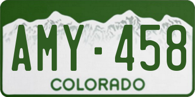 CO license plate AMY458