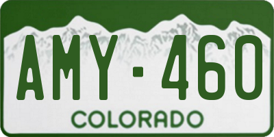 CO license plate AMY460