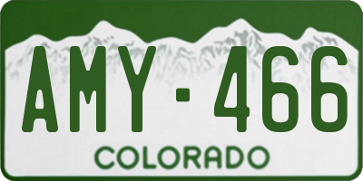 CO license plate AMY466