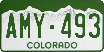 CO license plate AMY493