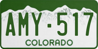 CO license plate AMY517