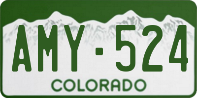 CO license plate AMY524