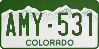 CO license plate AMY531