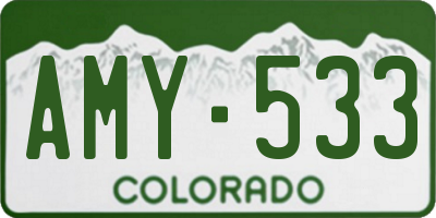 CO license plate AMY533