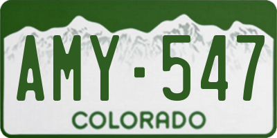 CO license plate AMY547