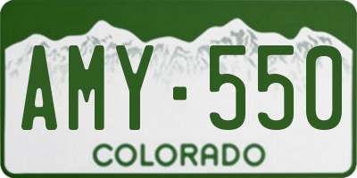 CO license plate AMY550