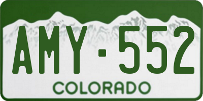 CO license plate AMY552