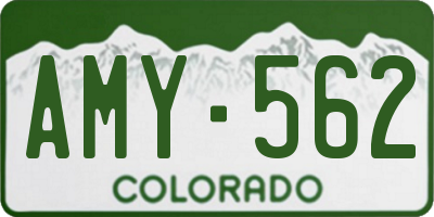 CO license plate AMY562