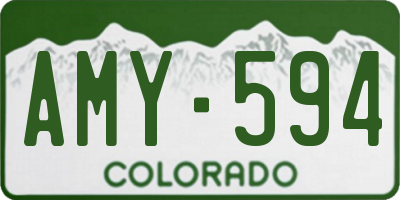 CO license plate AMY594