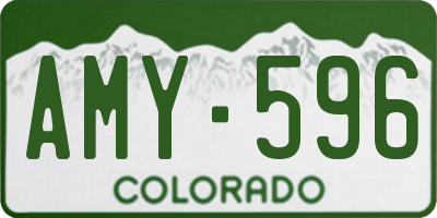 CO license plate AMY596