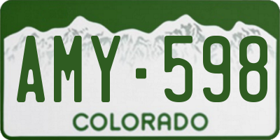 CO license plate AMY598