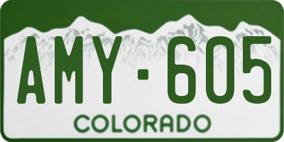 CO license plate AMY605