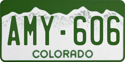 CO license plate AMY606