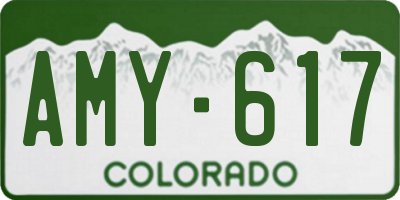 CO license plate AMY617