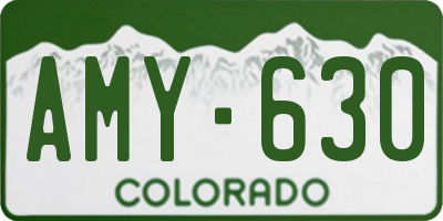 CO license plate AMY630