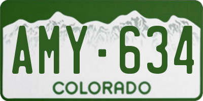 CO license plate AMY634
