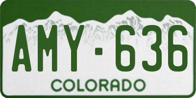 CO license plate AMY636