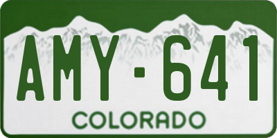 CO license plate AMY641