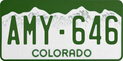 CO license plate AMY646