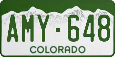 CO license plate AMY648
