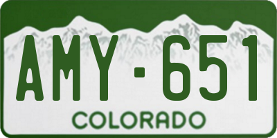 CO license plate AMY651
