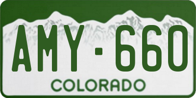 CO license plate AMY660