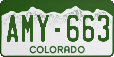CO license plate AMY663